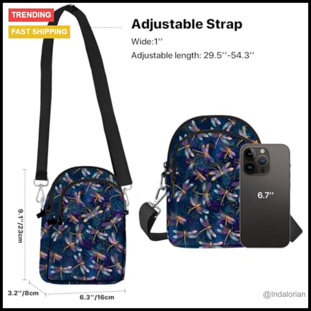 Patterned Crossbody Bag Lightweight Adjustable St… - image 4